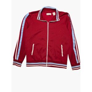 Eighty Eight‎ Track Jacket Mens L Red Zip Up Retro Athletic 70s 80s Style